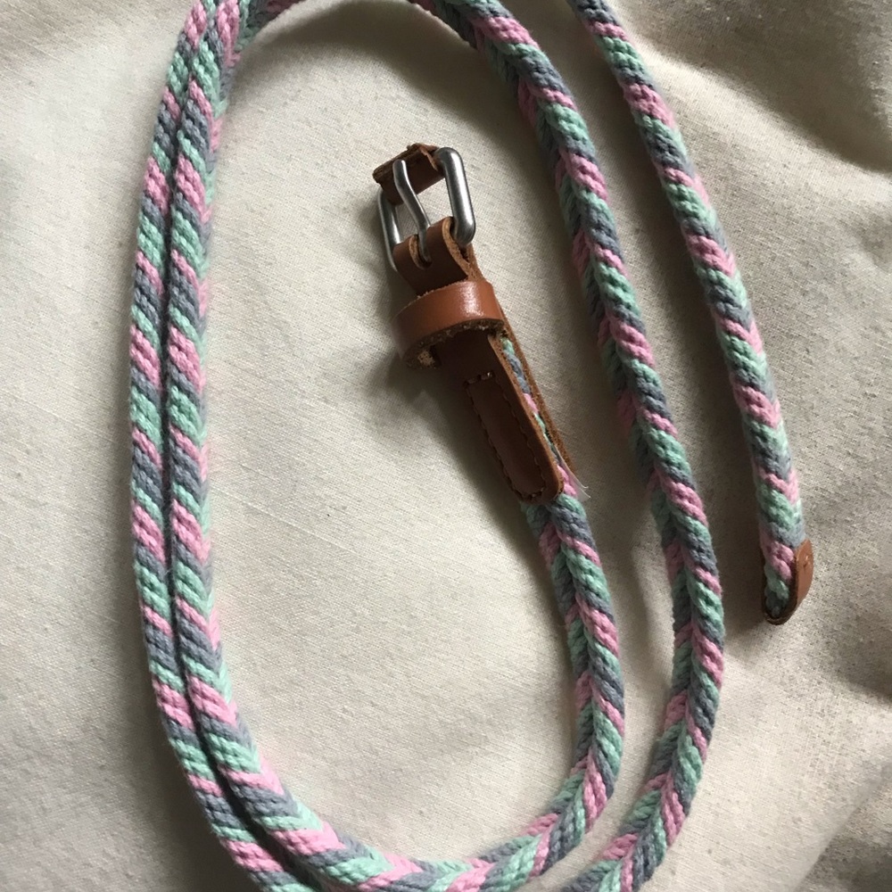 🌈2/$20 Gap braided cotton pastel skinny belt M 💕